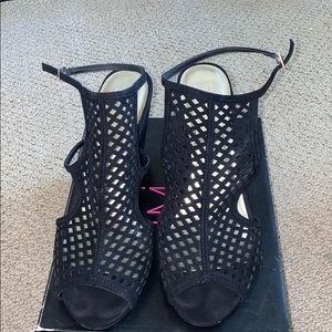 Material Girl Black Wedge Heels